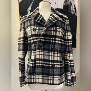 Chaps Womens Small Wool Jacket Plaid Fall & Winter Coat